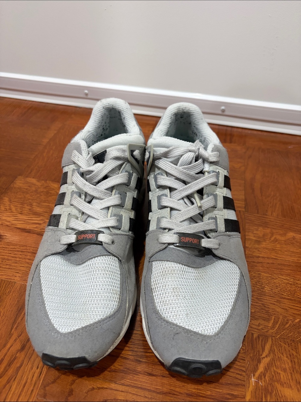 adidas Light Gray Sneakers with Black Stripes - Picture 2 of 5